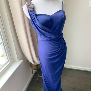 Navy sequin evening dress